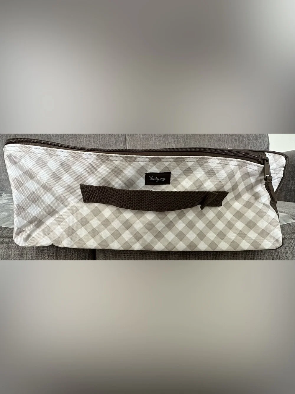 Thirty-one brand perfect fit organizer 919a taupe gingham never used